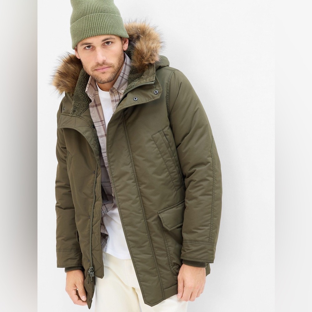 Gap Coldcontrol Max Snorkel Parka Jacket Green Men’s Large NWT